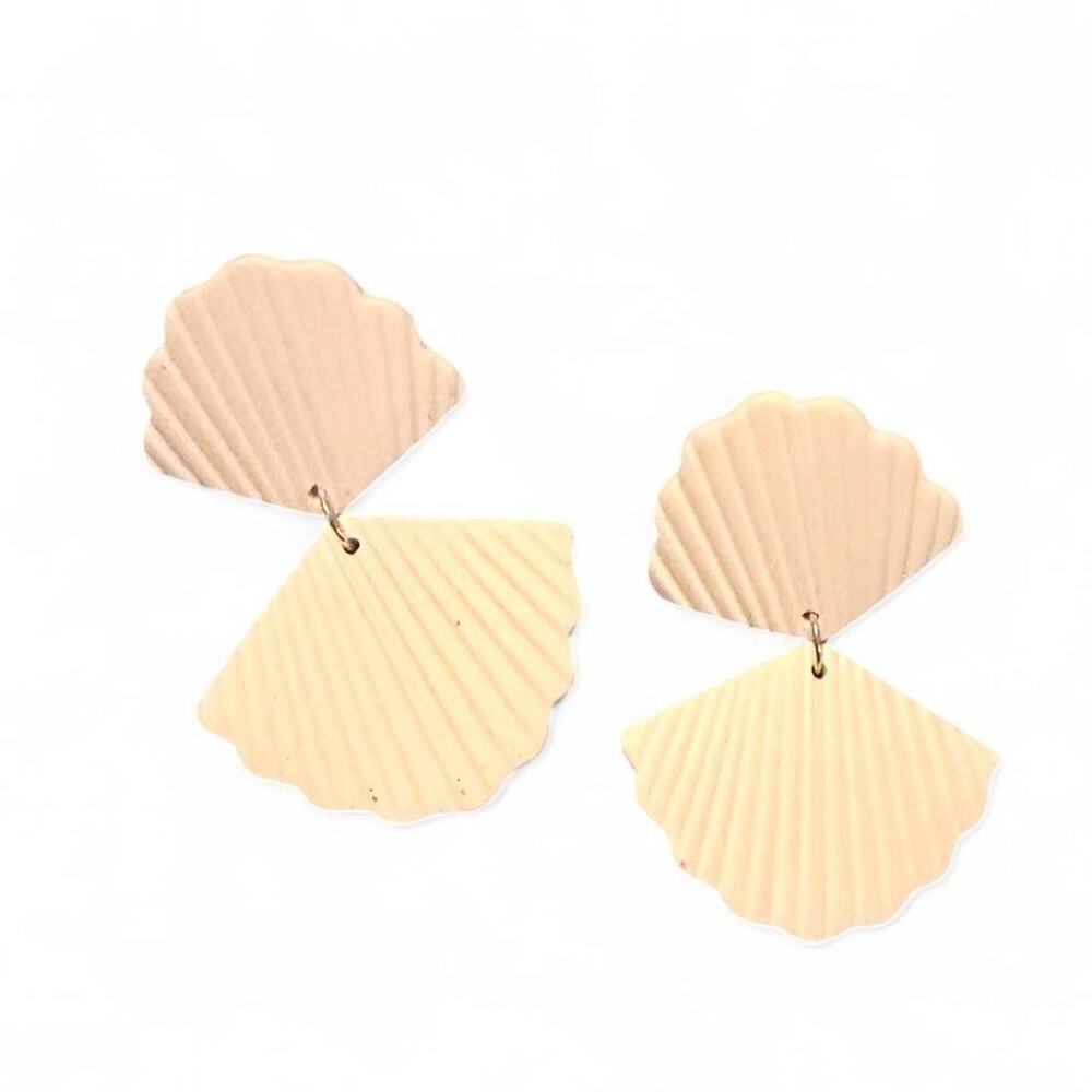 Tidy Clutterings Polymer Clay Delta Earrings Pink Handmade